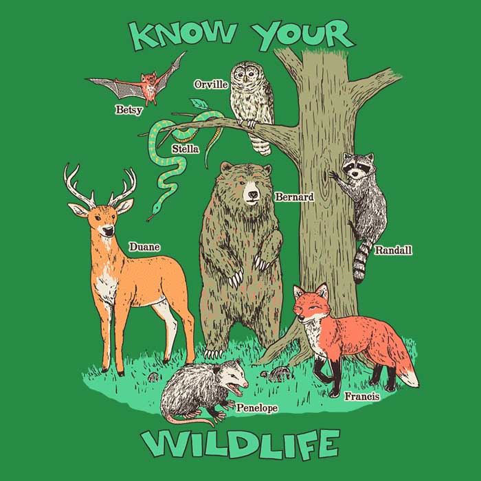Hillary White's Know Your Wildlife Men's Ringer Style Cotton T-Shirt