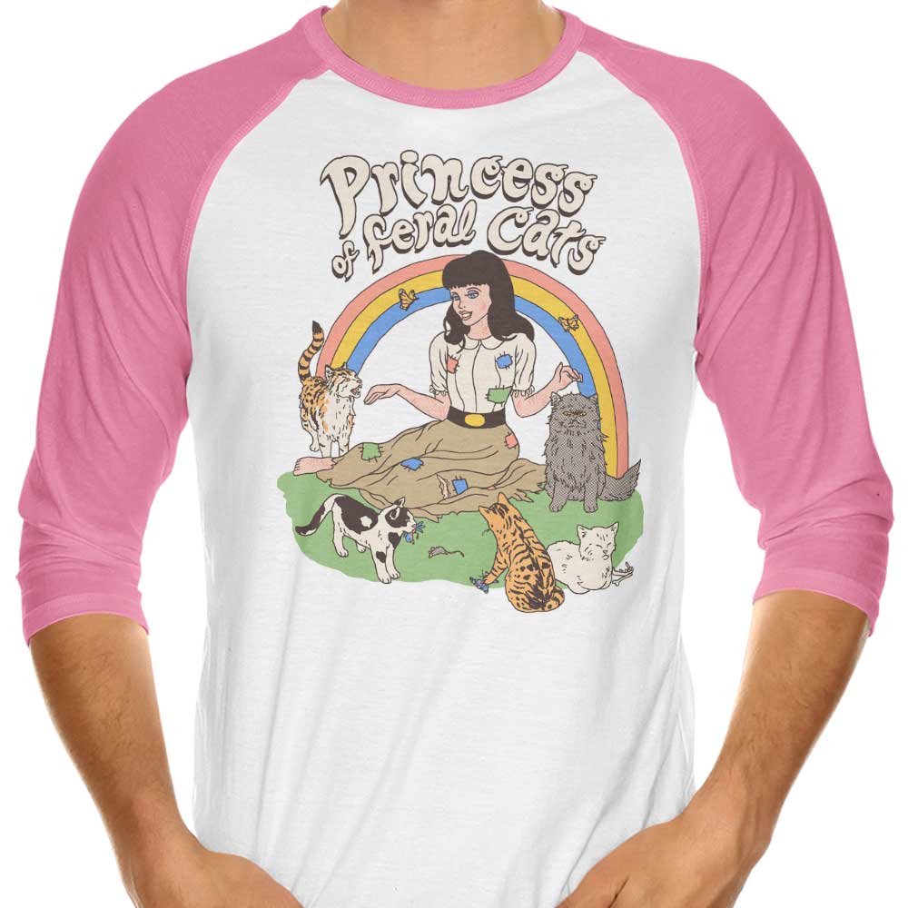 3/4 Sleeve Raglan T-Shirt Featuring the Title 'Princess of Wild Cats'