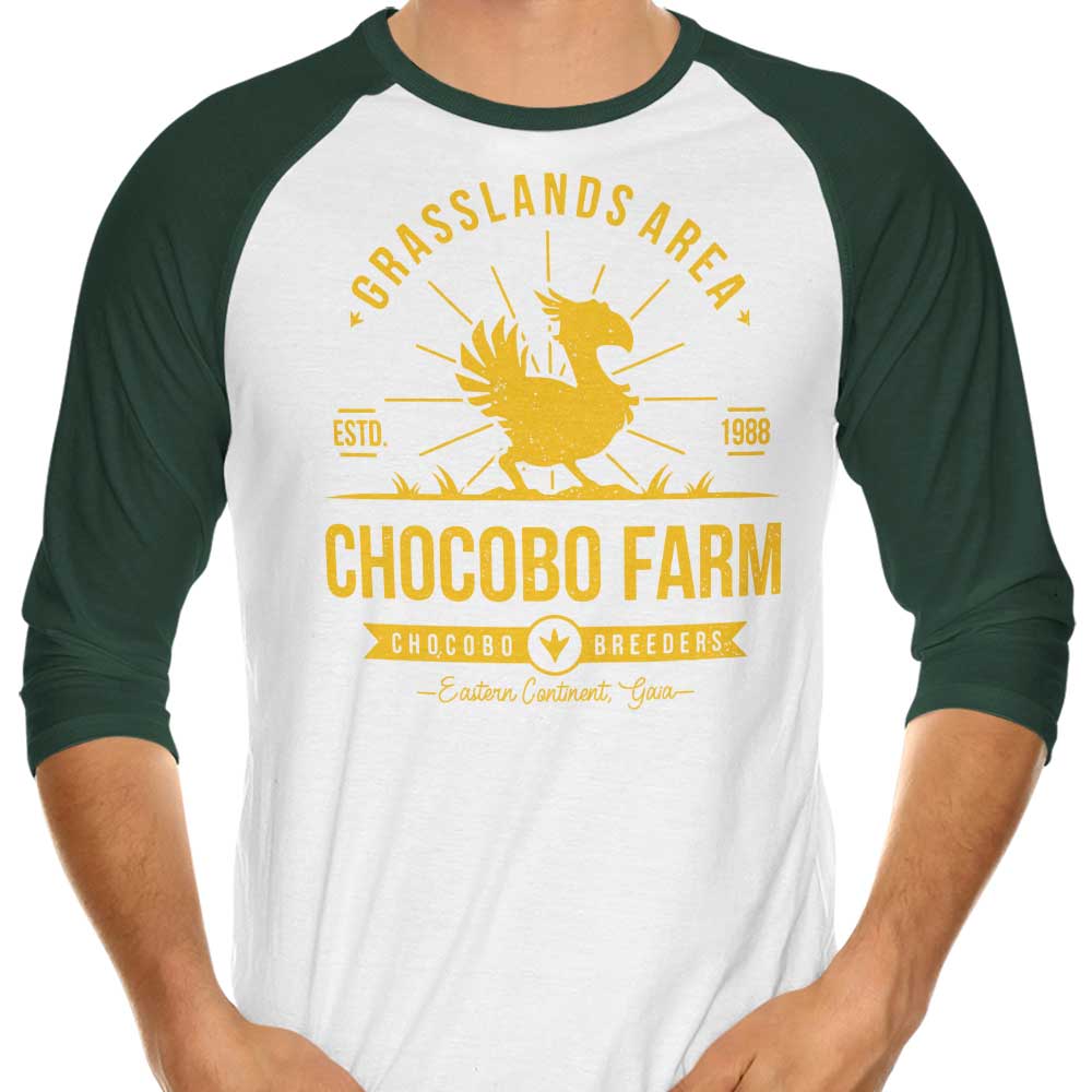 Alundrart Design's Chocobo Farm 3/4 Sleeve Raglan Stylish T-Shirt