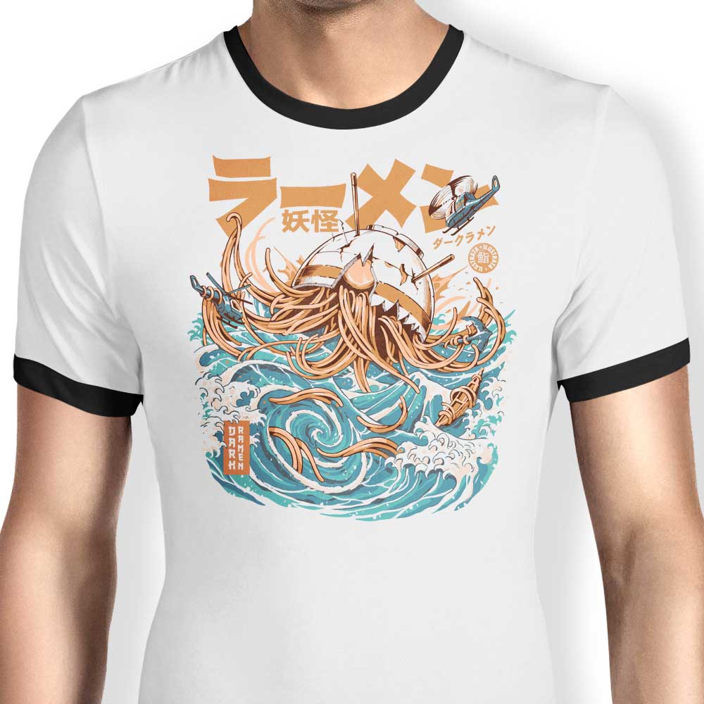 Ilustrata's Dark Great Ramen Men's Stylish Ringer Cotton T-Shirt