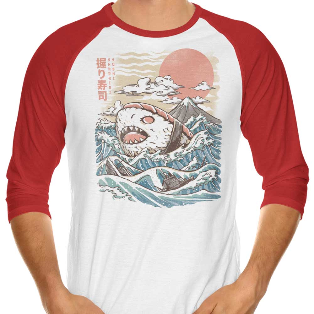 Ilustrata's Sharkiri Sushi 3/4 Sleeve Stylish Raglan T - Shirt