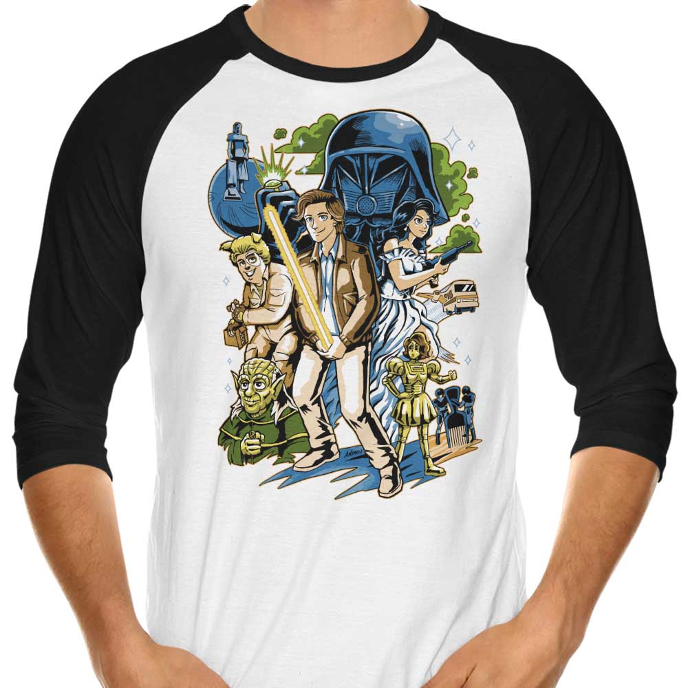 Unique Crazy Space 3/4 Sleeve Raglan Stylish T-Shirt