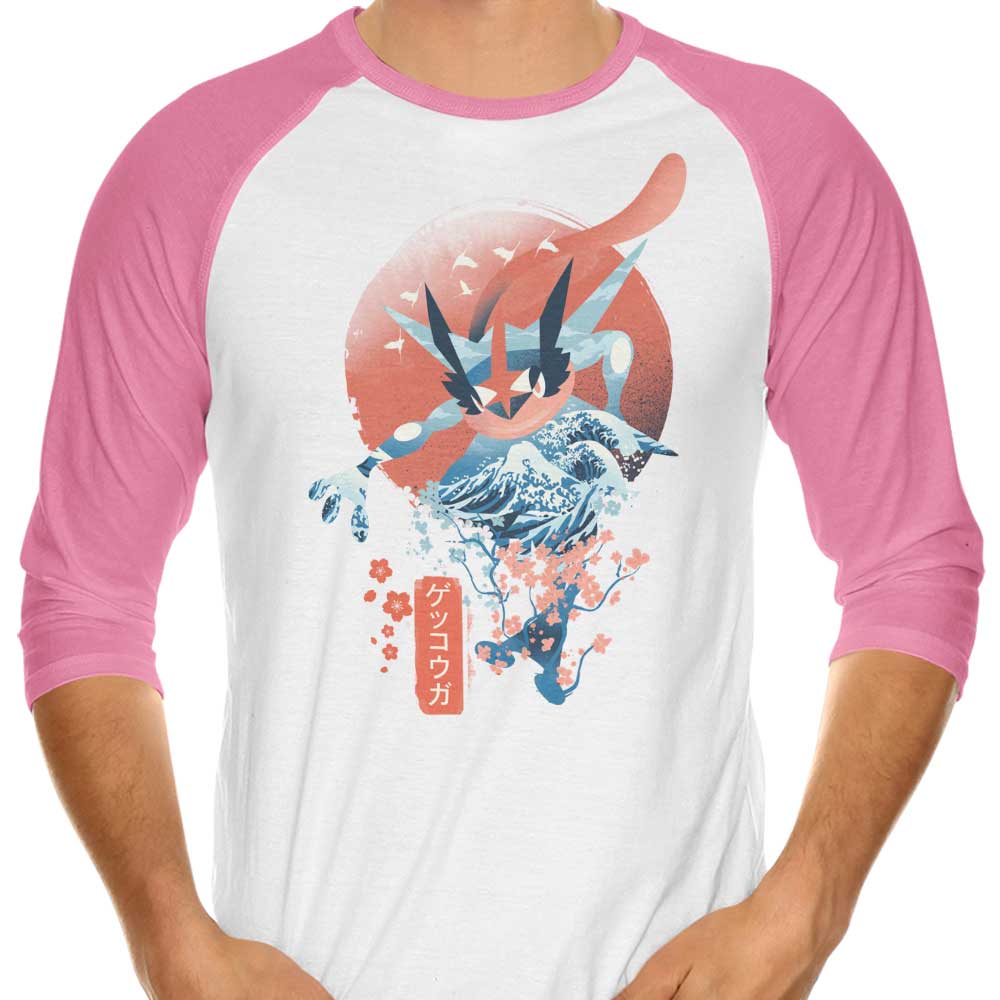 Ukiyo Water Themed Three - Quarter Sleeve Raglan Style T - Shirt