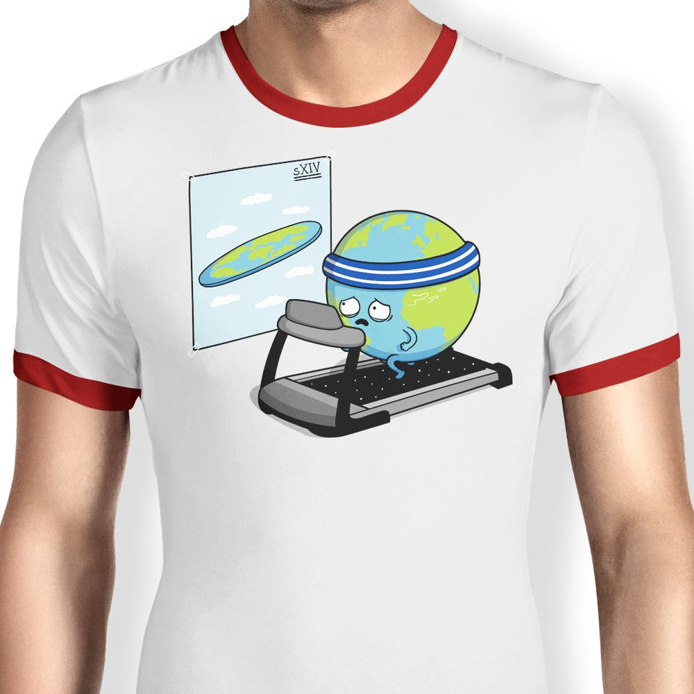 Raffiti's Round Earth Men's Ringer T-Shirt in S - 4XL Sizes