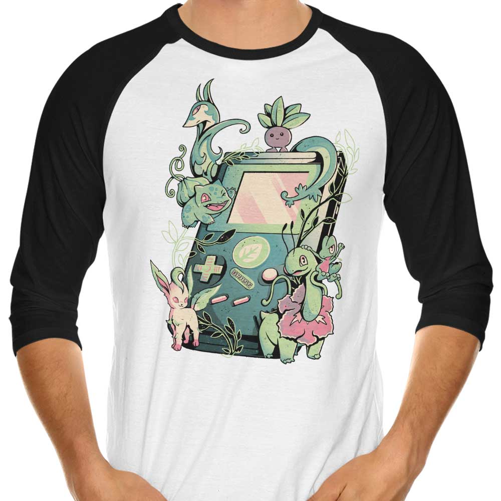 Arigatees Grass Game Three - Quarter Sleeve Raglan Style T - Shirt for Casual Wear