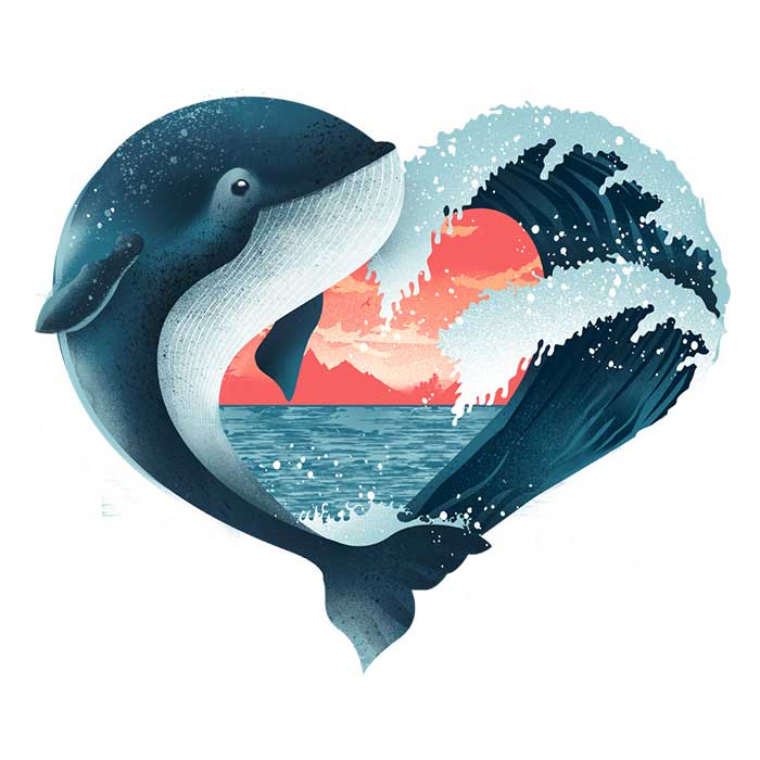 Whale Love - Stylish Men's Ringer Cotton T-Shirt