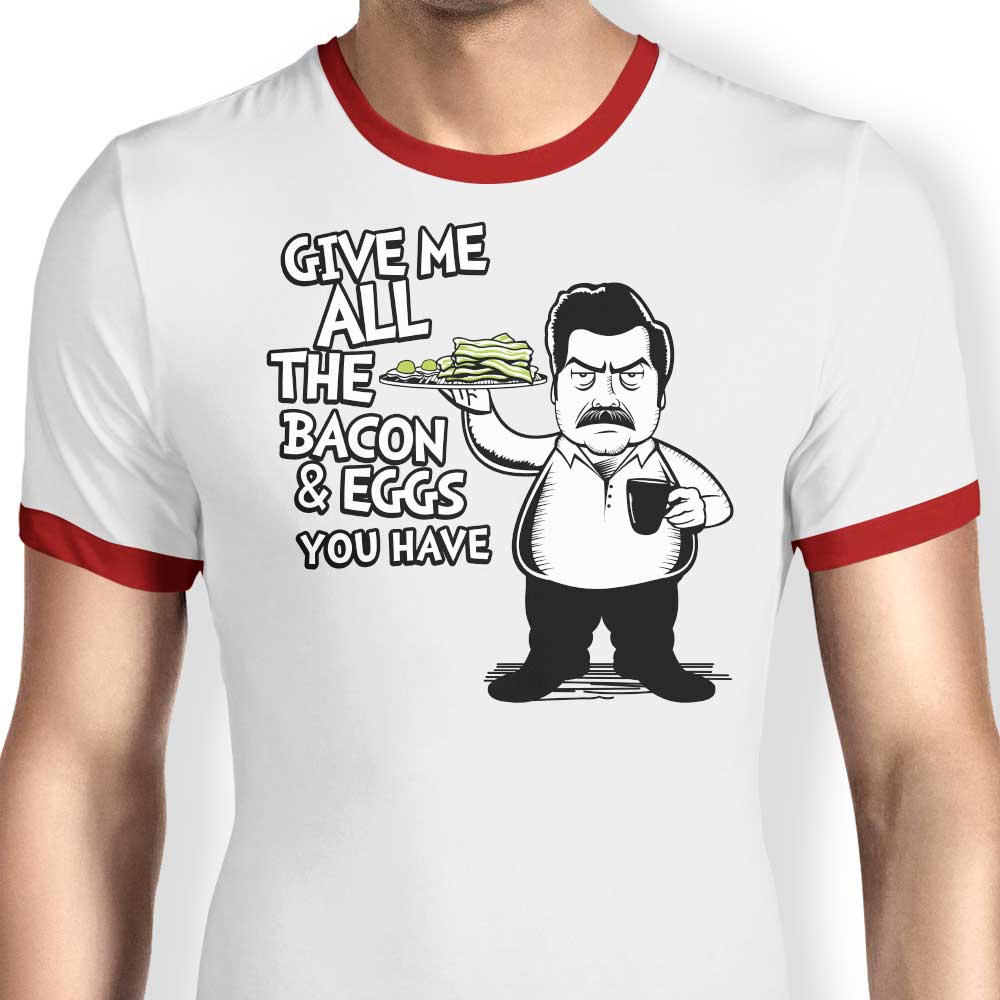 Tom Trager's Bacon and Eggs Men's Classic Ringer T - Shirt
