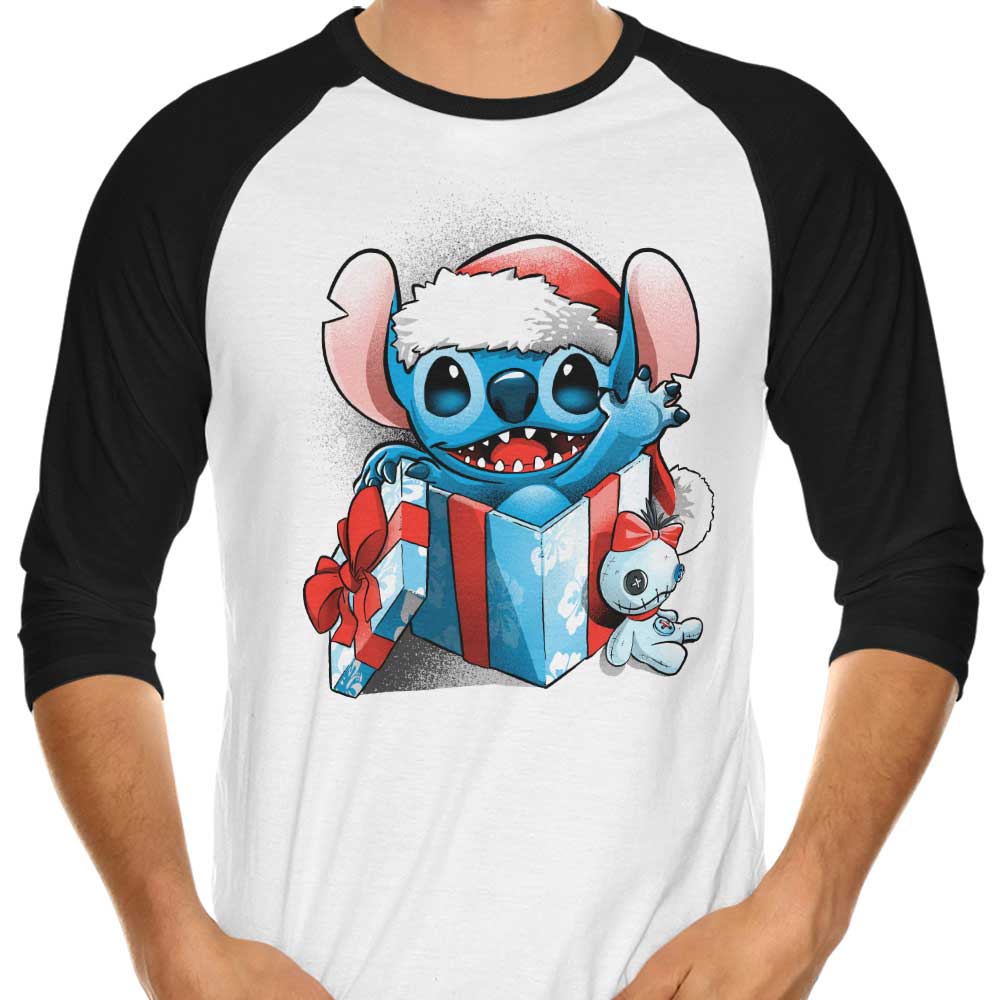 Alemaglia's Festive Christmas Experiment 3/4 Sleeve Raglan T - Shirt
