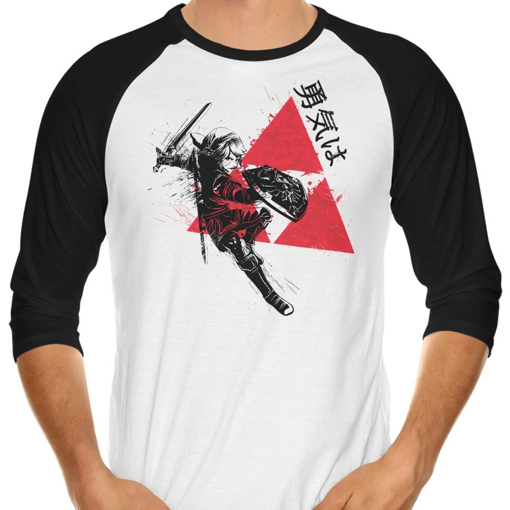 Classic Donnie Illustrations Traditional Triforce 3/4 Sleeve Raglan Style T-Shirt for Casual Wear