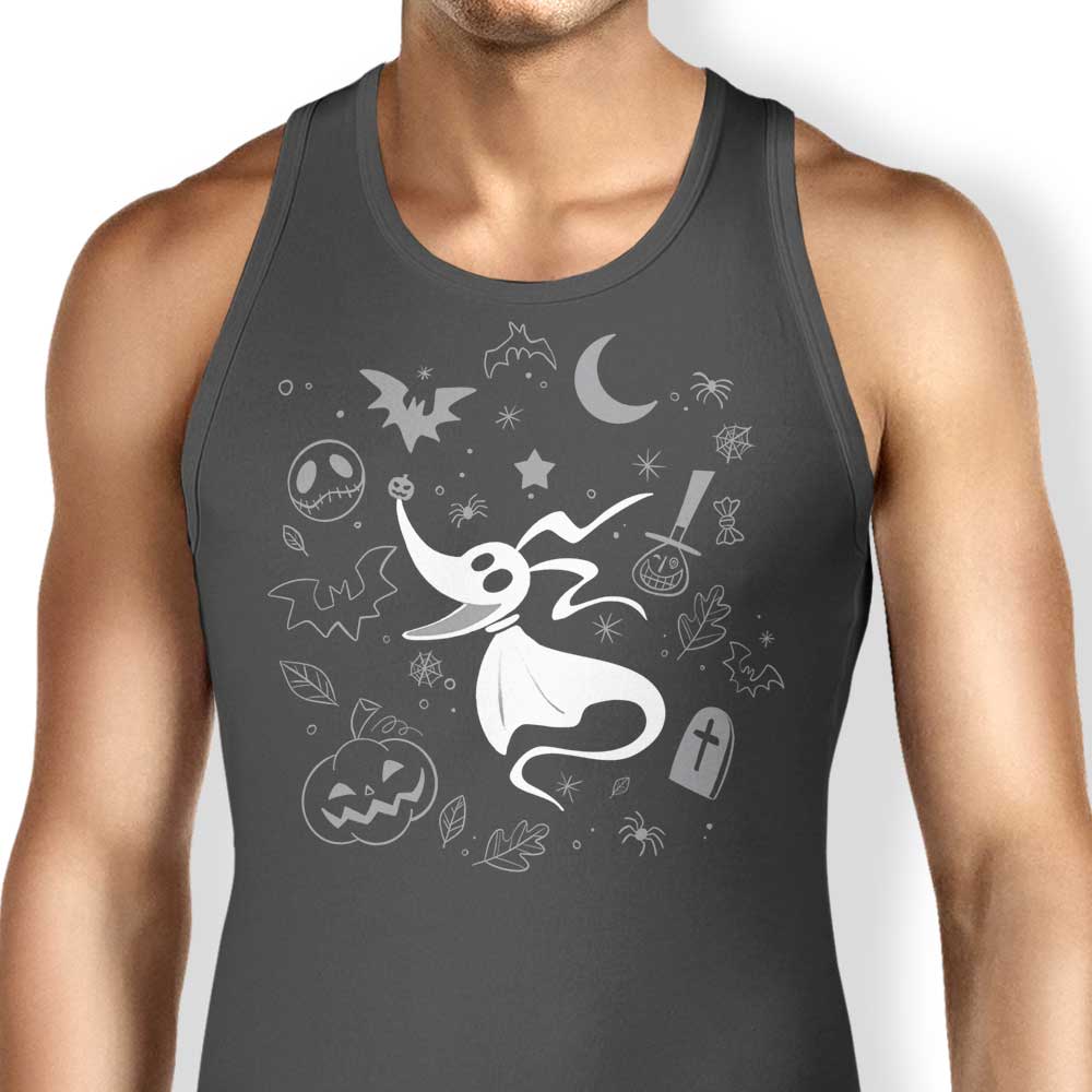 Spooky Dog Doodle Print Unisex and Women's Tank Top