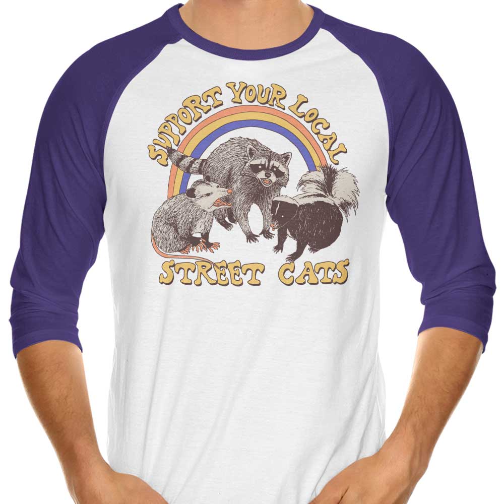 Hillary White's Street Cats 3/4 Sleeve Raglan Stylish T-Shirt