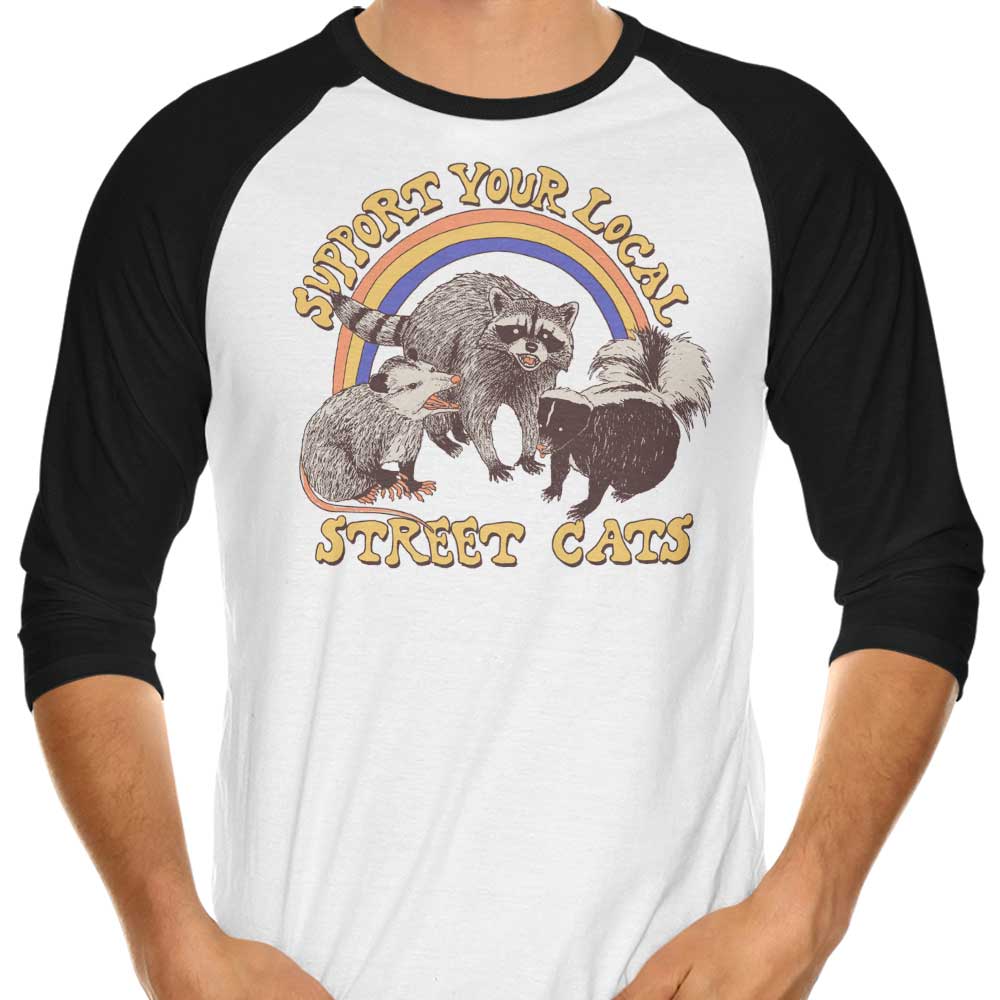 Hillary White's Street Cats 3/4 Sleeve Raglan Stylish T-Shirt