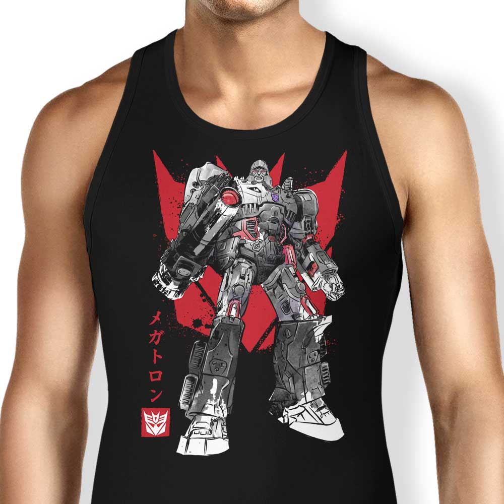 Destruction Sumi-e Style Men's Tank Top for Casual Wear