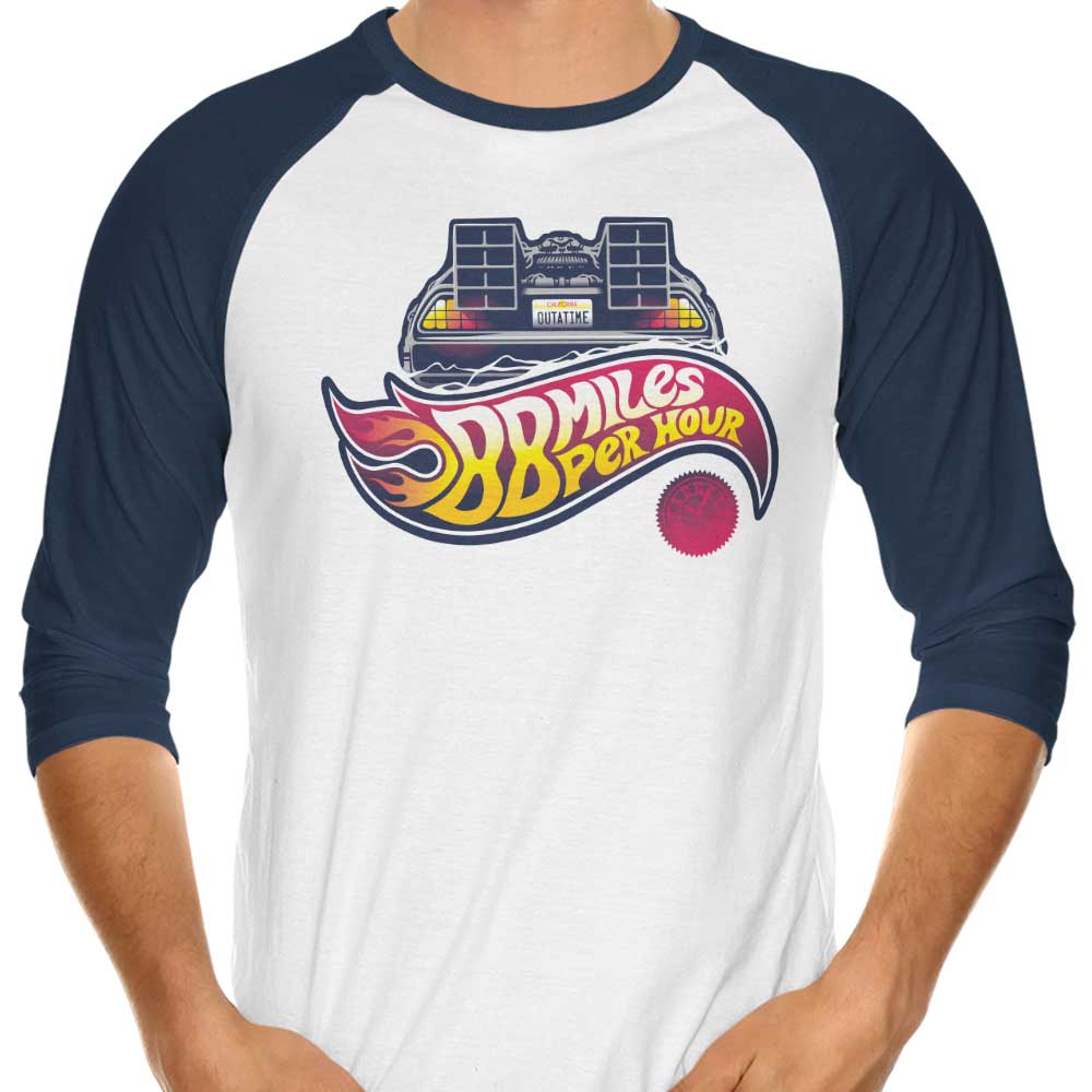 Hot Wheels to the Future 3/4 Sleeve Raglan Style T-Shirt for Fashion Enthusiasts