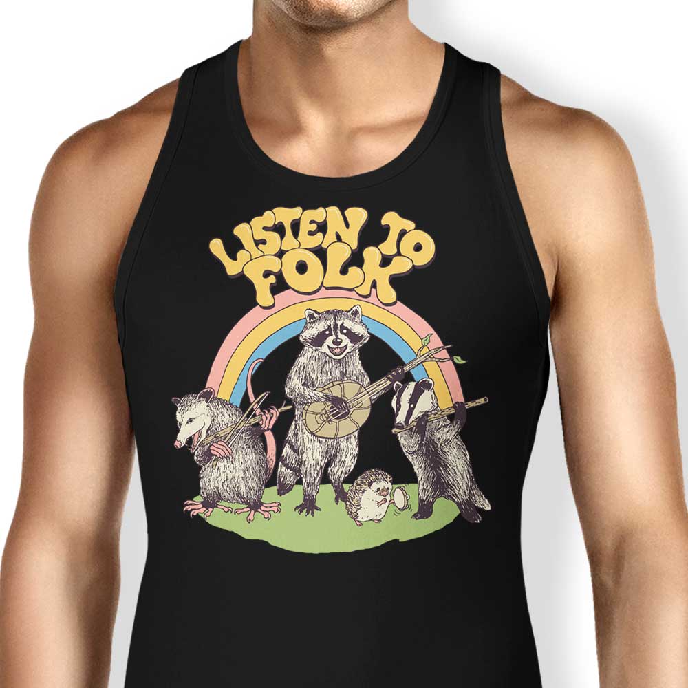 Comfortable Folk Listening Men's and Women's Unisex Tank Top