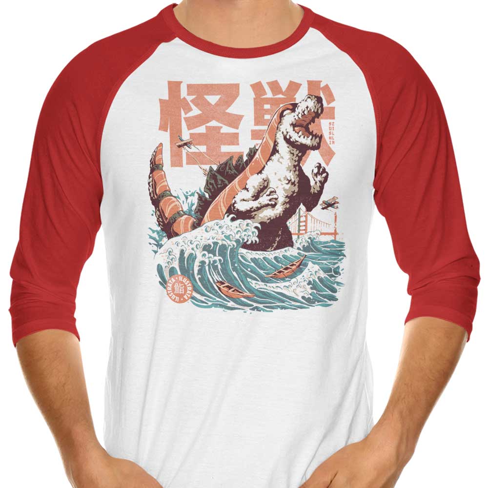 Ilustrata's Awesome 3/4 Sleeve Raglan T-Shirt - The Sushizilla