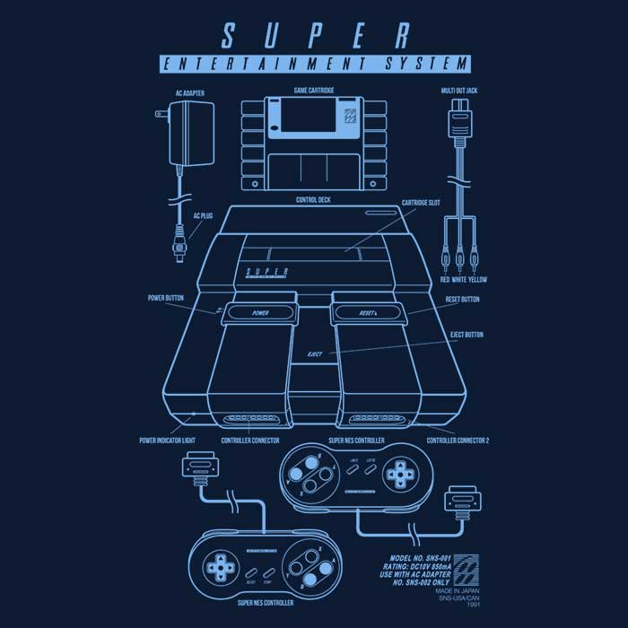Adam Works' Super Entertainment System 3/4 Sleeve Raglan Stylish T-Shirt