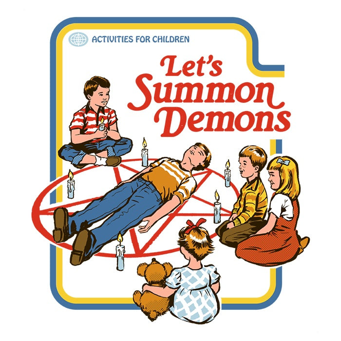 Stylish 3/4 Sleeve Raglan T-Shirt with 'Let's Summon Demons' Design