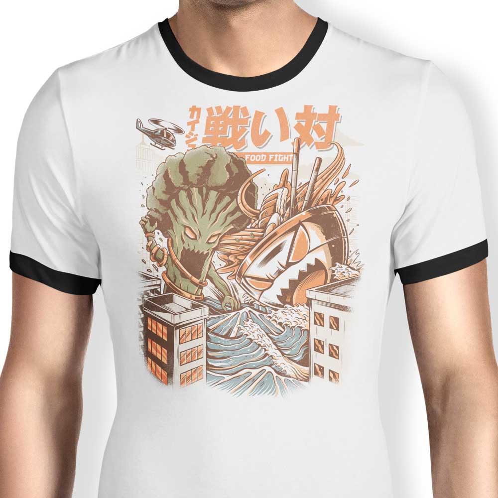 Ilustrata's Kaiju Food Fight Men's Classic Ringer Style T-Shirt