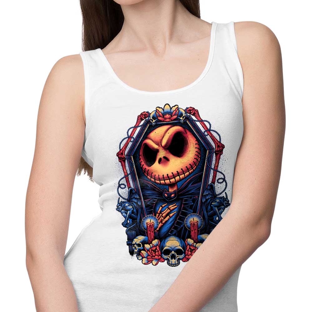 Framed Pumpkin King Design Men's and Women's Unisex Stylish Tank Top