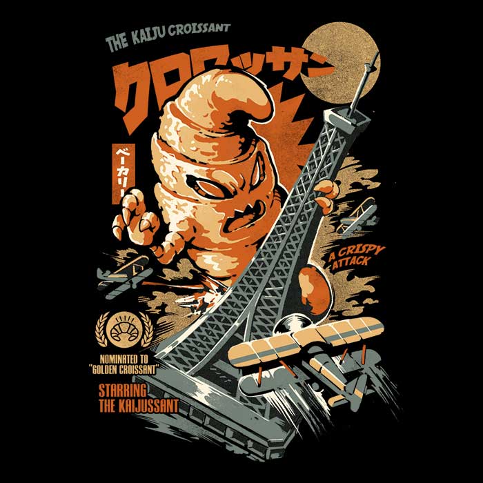 Ilustrata's Kaiju Croissant Design Men's Classic Ringer T - Shirt