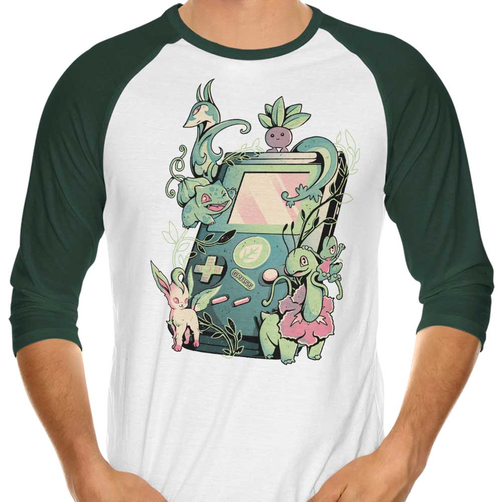 Arigatees Grass Game Three - Quarter Sleeve Raglan Style T - Shirt for Casual Wear