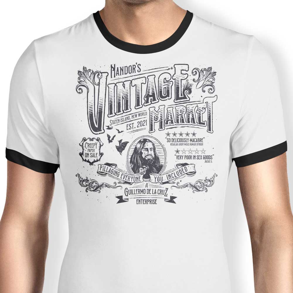 Vintage-Style Ringer T-Shirt from Nandor's Vintage Market for Men