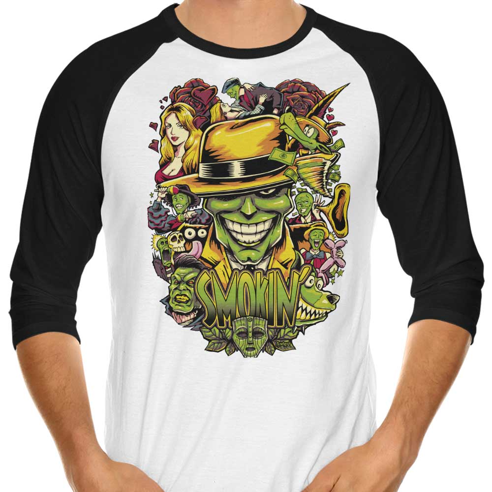 Smokin' Three - Quarter Sleeve Raglan Style T - Shirt for Fashion Lovers