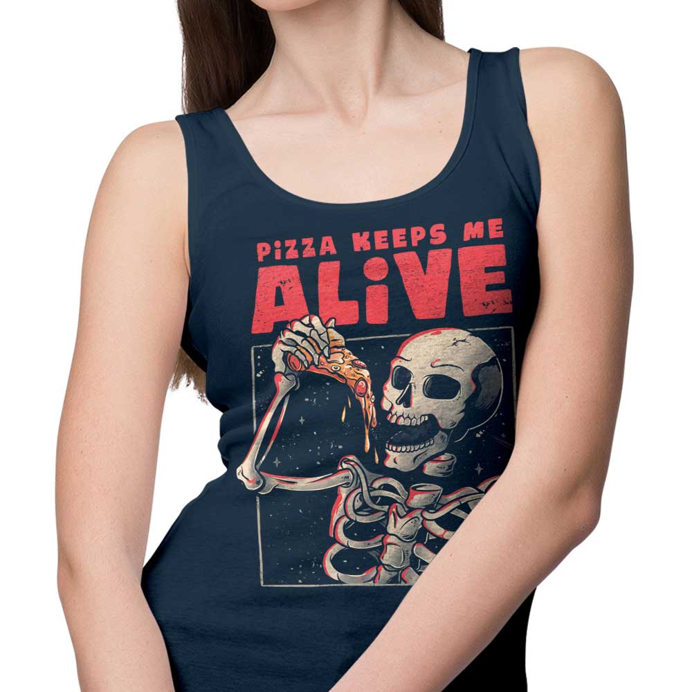 Edu.ely's 'Pizza Keeps Me Alive' Comfortable Unisex and Women's Tank Tops