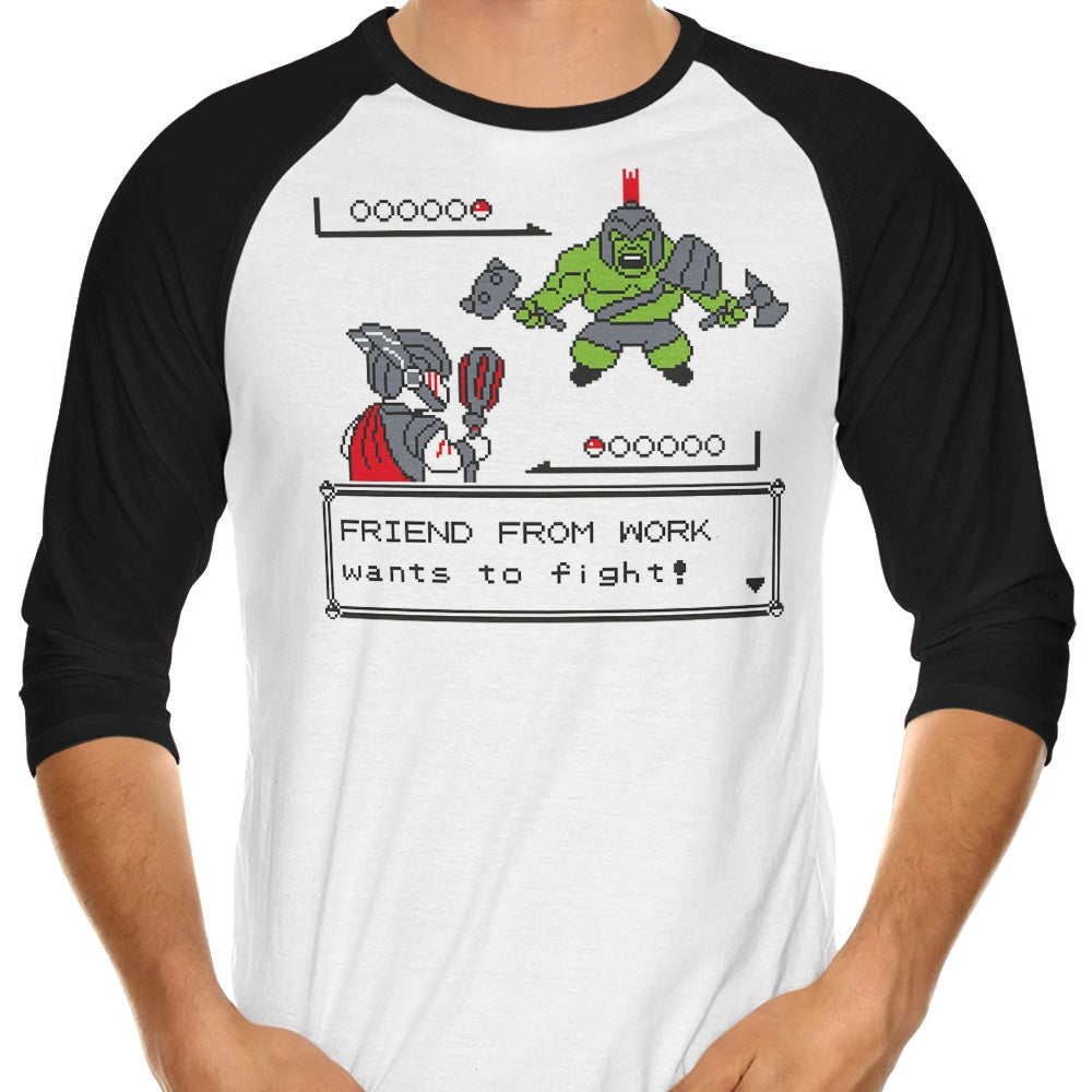 Friendly Foe 3/4 Sleeve Raglan Style Men's T-Shirt