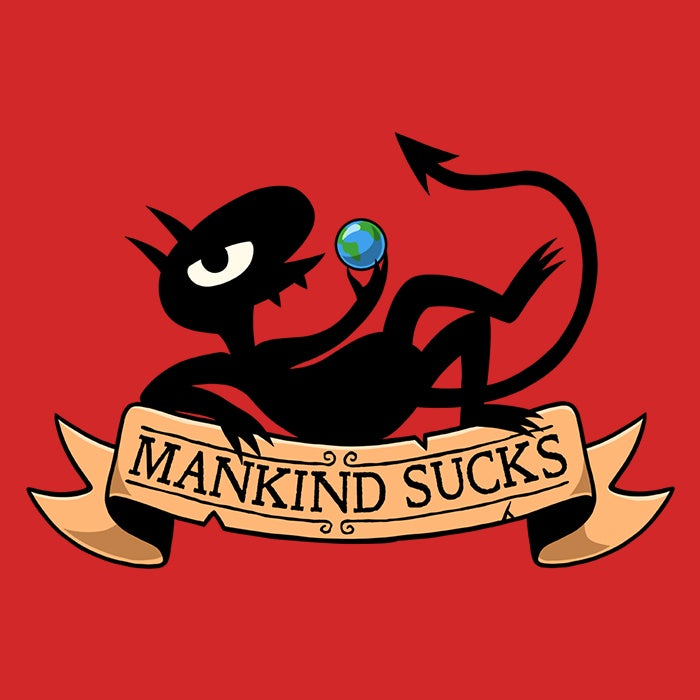 Geekydog's Trendy 3/4 Sleeve Raglan T-Shirt with 'Humanity Sucks' Print