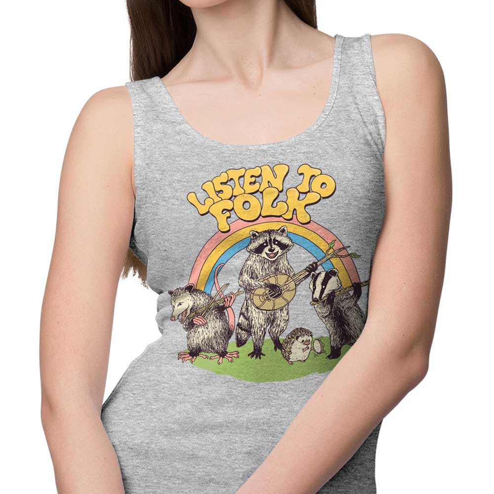 Comfortable Folk Listening Men's and Women's Unisex Tank Top