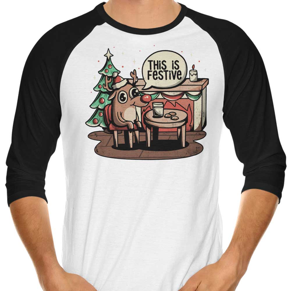 Elegant 3/4 Sleeve Raglan T-Shirt for Festive Occasions