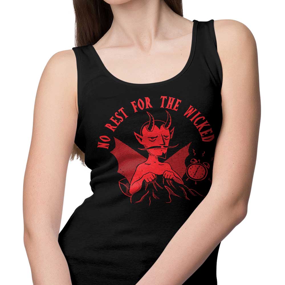 Comfortable 'No Rest for the Wicked' Unisex and Women's Tank Tops
