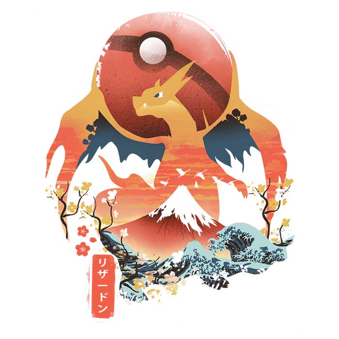 Dandingeroz Ukiyo Fire 3/4 Sleeve Stylish Raglan T - Shirt