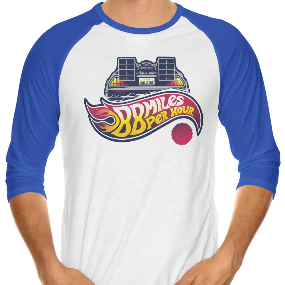 Hot Wheels to the Future 3/4 Sleeve Raglan Style T-Shirt for Fashion Enthusiasts