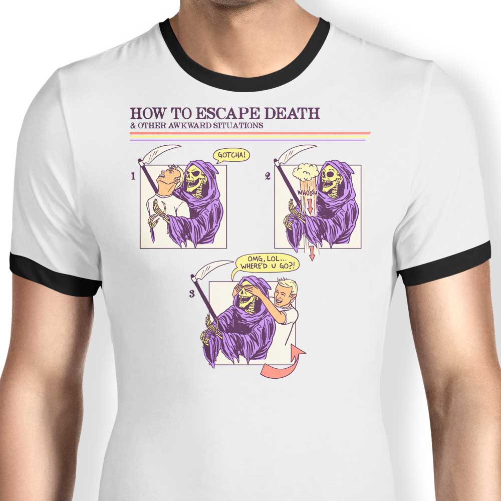 Hillary White's 'How to Escape Death' Men's Ringer T - Shirt in S to 4XL