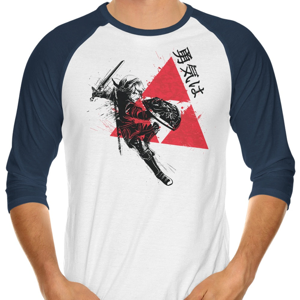 Classic Donnie Illustrations Traditional Triforce 3/4 Sleeve Raglan Style T-Shirt for Casual Wear