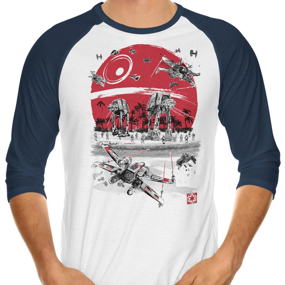 3/4 Sleeve Raglan T-Shirt - 'Battle on the Beach' from Dr. Monekers