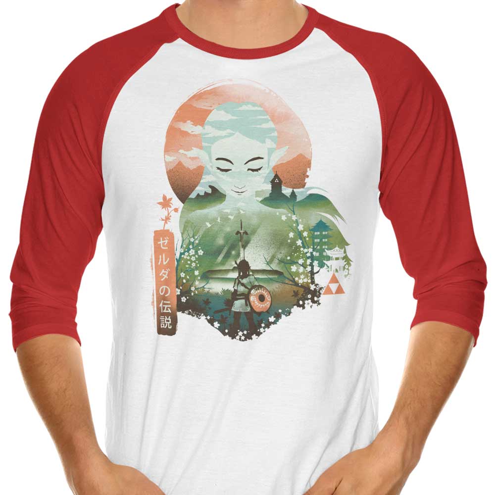 Ukiyo-e Inspired 3/4 Sleeve Raglan Wisdom T-Shirt