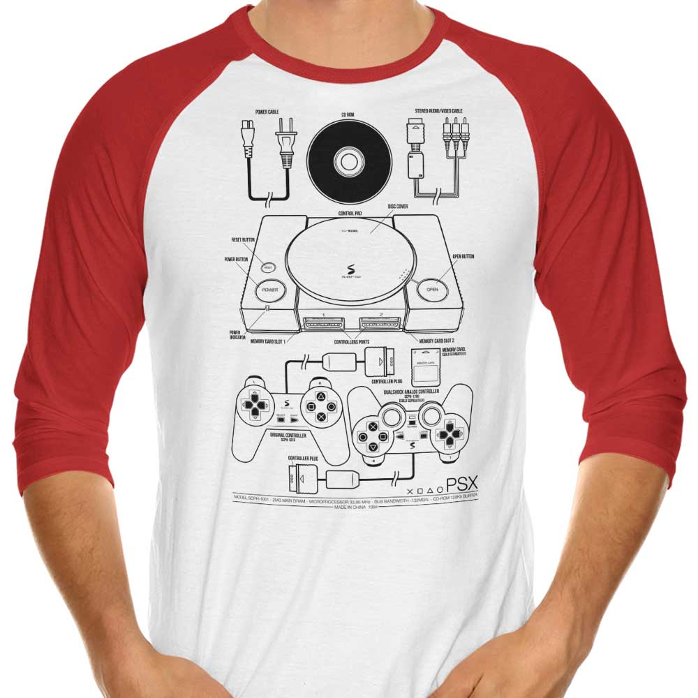 Adam Works PSX Branded 3/4 Sleeve Raglan Style T-Shirt for Casual Wear