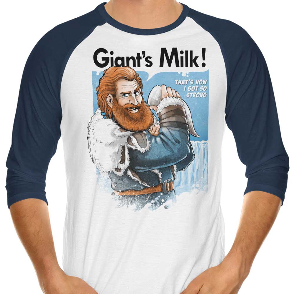 Alemaglia's 'Giant's Milk' Three - Quarter Sleeve Raglan Style T - Shirt for Casual Wear