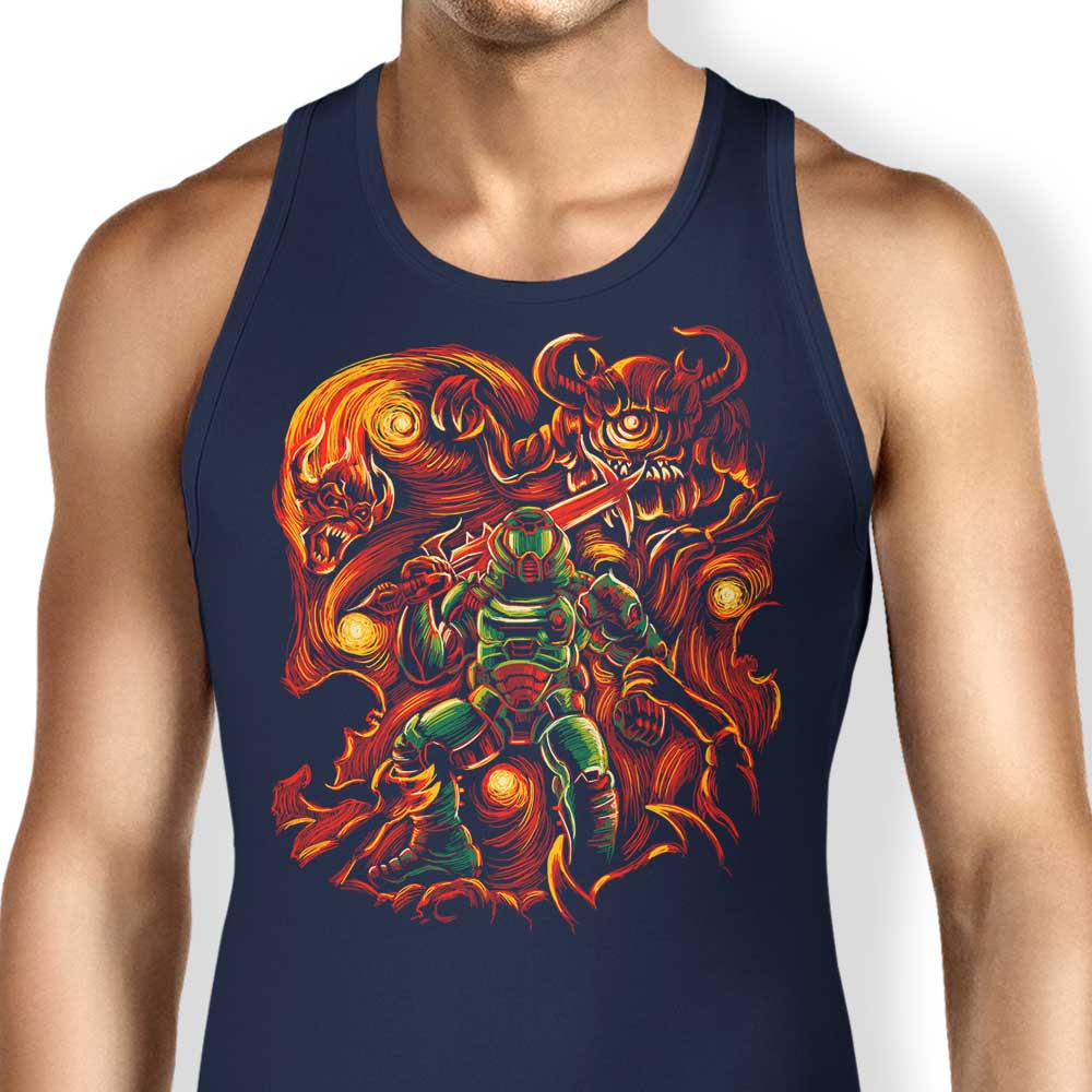 Steven Lefcourt's Fiery Night Comfortable Unisex and Women's Tank Tops