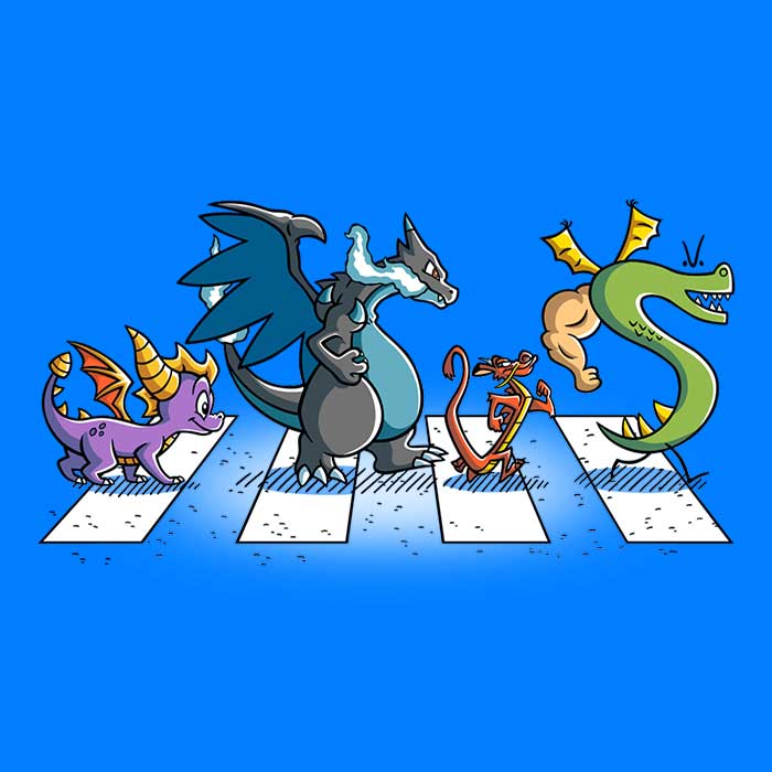 Stylish Dragons on Abbey Road Men's Ringer T - Shirt in S to 4XL Sizes
