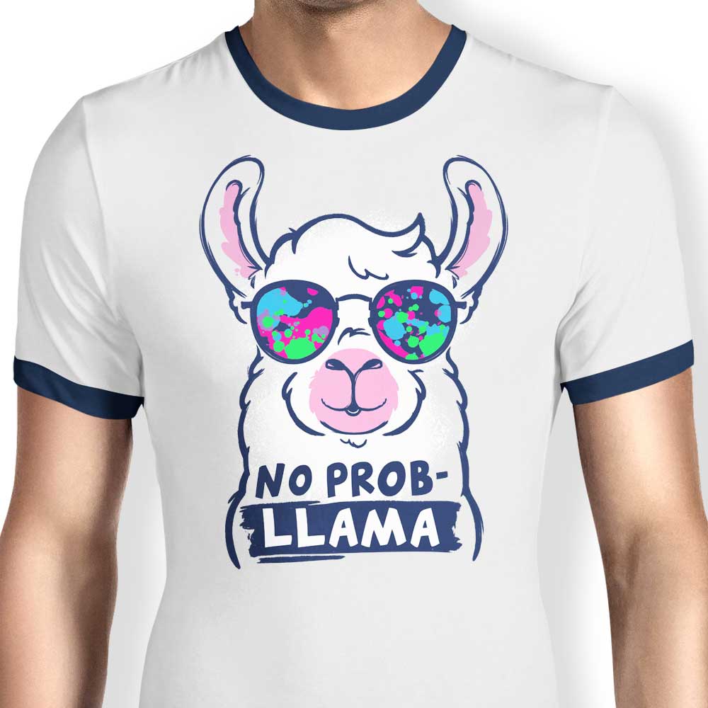 NemiMakeIt's No Probllama Men's 100% Cotton Ringer T-Shirt