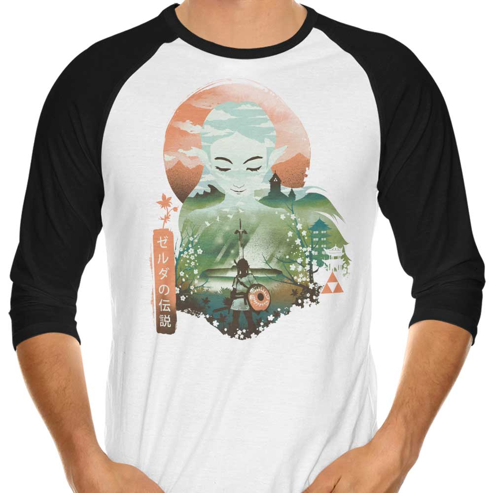Ukiyo-e Inspired 3/4 Sleeve Raglan Wisdom T-Shirt