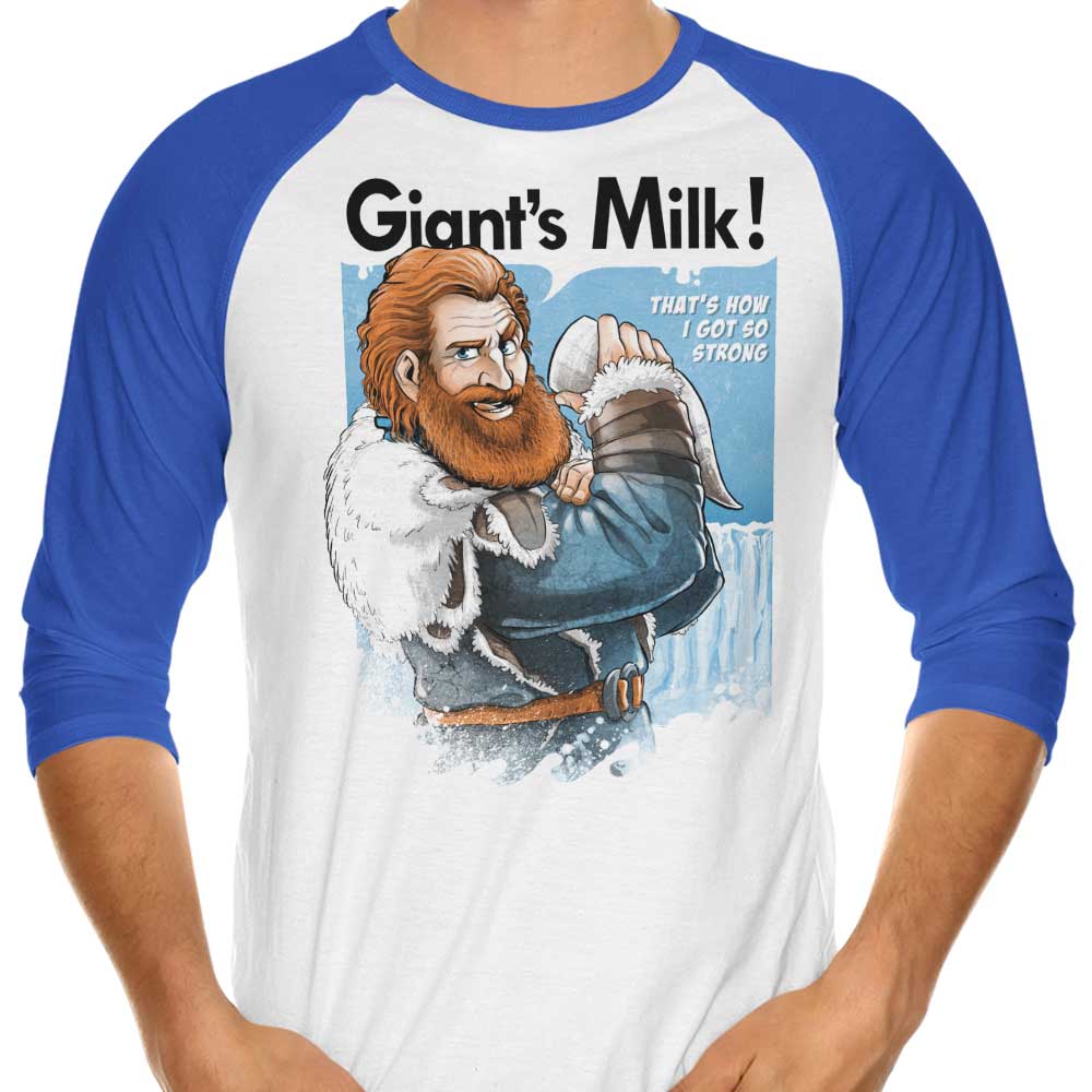 Alemaglia's 'Giant's Milk' Three - Quarter Sleeve Raglan Style T - Shirt for Casual Wear