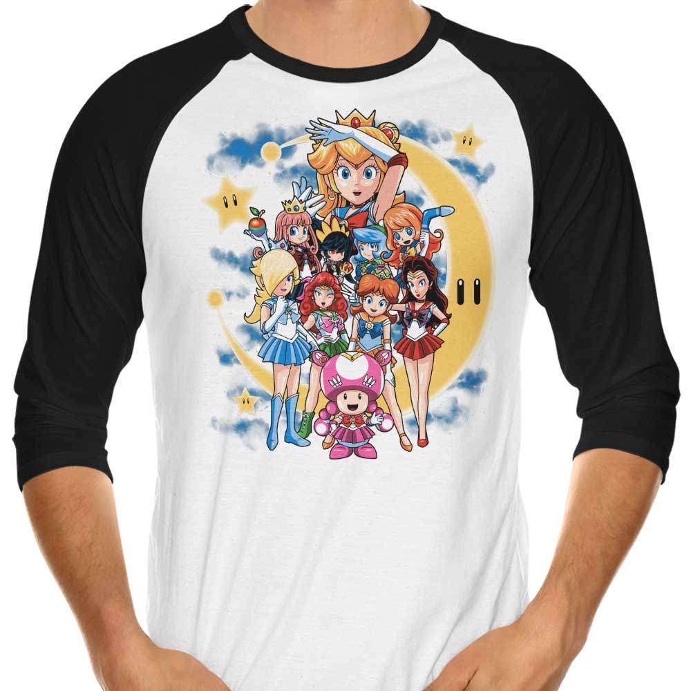 Prime Premne Design's 3/4 Sleeve Raglan T-Shirt with Sailor Mushroom Print
