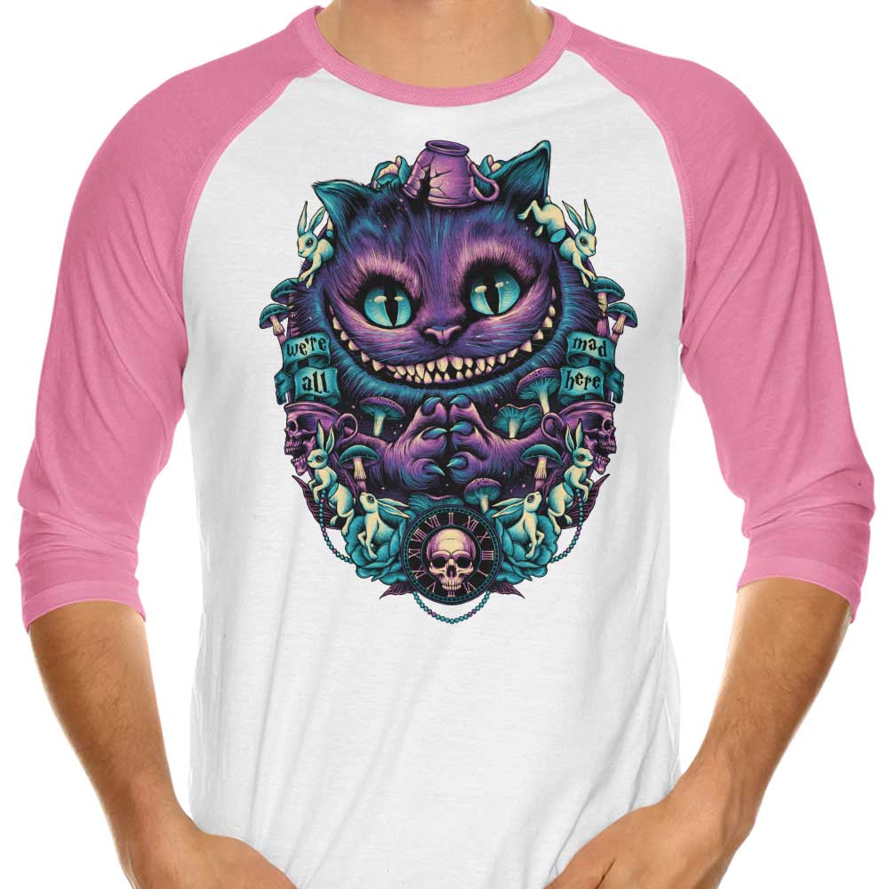 Glitchygorilla's Mischievous Cat 3/4 Sleeve Raglan T-Shirt