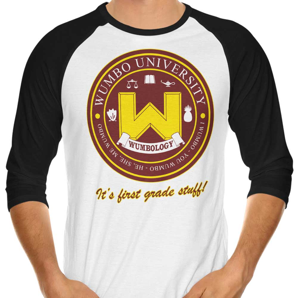 Stylish 3/4 Sleeve Raglan T-Shirt from Wumbo University